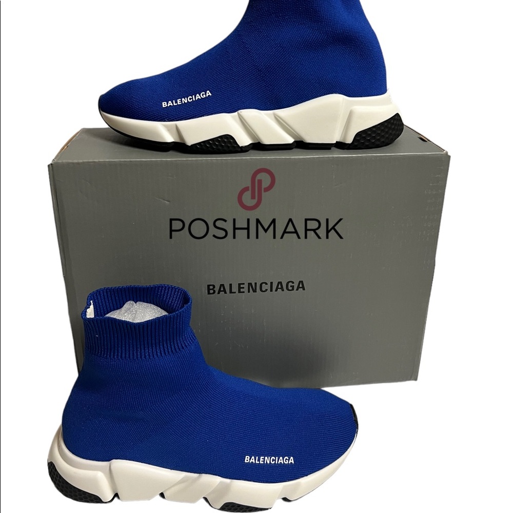 Balenciaga Speed Trainer Mid Blue W9 Shoe White